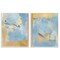 Stupell Industries Light Blue Pastel Gold 2 pc Framed Giclee Wall Art Set Design by Victoria Barnes